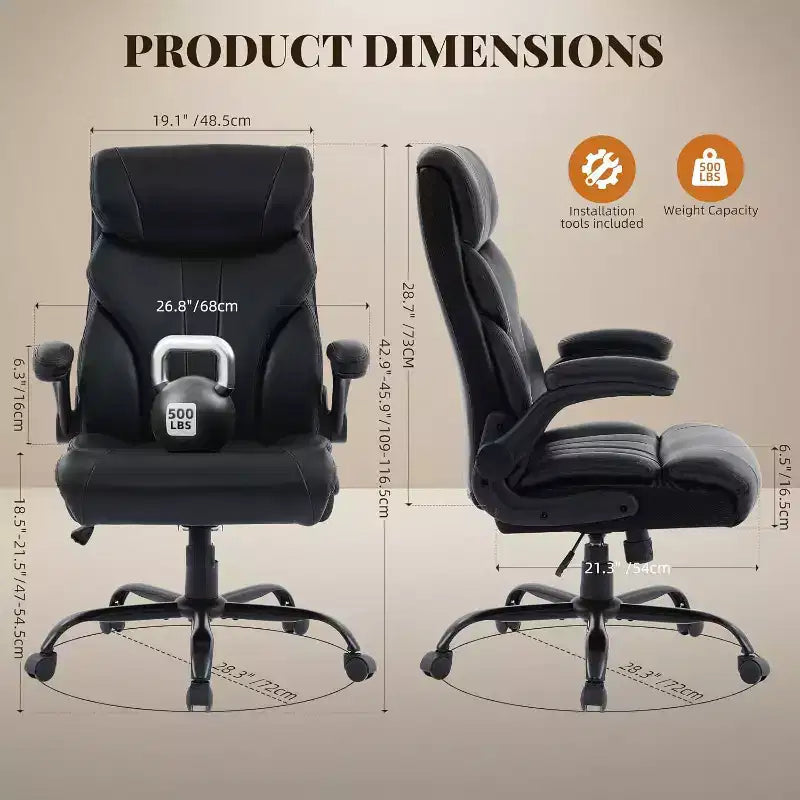 Silla de oficina con respaldo alto, silla de escritorio para ordenador con altura ajustable, ángulo de inclinación del respaldo, soporte lumbar, ruedas giratorias, cómoda para oficina o juegos.