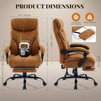 Silla de oficina ergonómica, silla de juego de PU, altura ajustable reclinable de 90 a 135 grados, respaldo con ruedas giratorias de 360 grados, capacidad de 350 libras para oficina