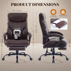 Silla de oficina ergonómica, silla de juego de PU, altura ajustable reclinable de 90 a 135 grados, respaldo con ruedas giratorias de 360 grados, capacidad de 350 libras para oficina