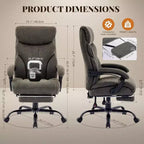 Silla de oficina ergonómica, silla de juego de PU, altura ajustable reclinable de 90 a 135 grados, respaldo con ruedas giratorias de 360 grados, capacidad de 350 libras para oficina