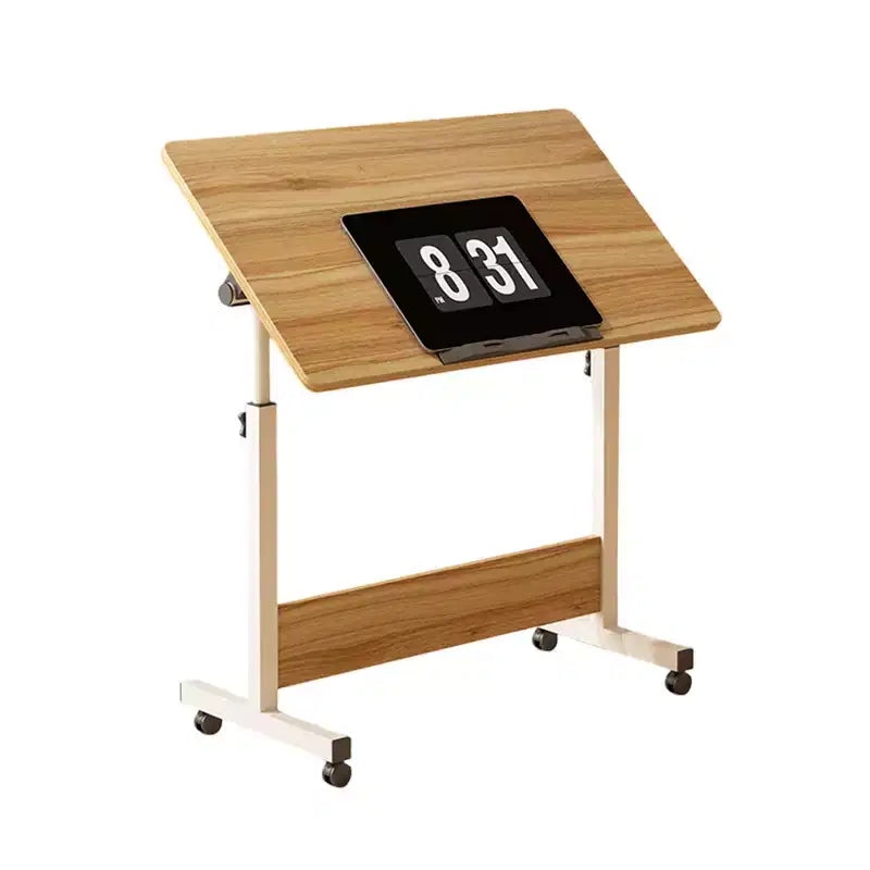Escritorio de altura ajustable con ruedas, soporte portátil plegable con ruedas para laptop, estaciones de trabajo de computadora portátiles para espacios pequeños y oficinas en casa