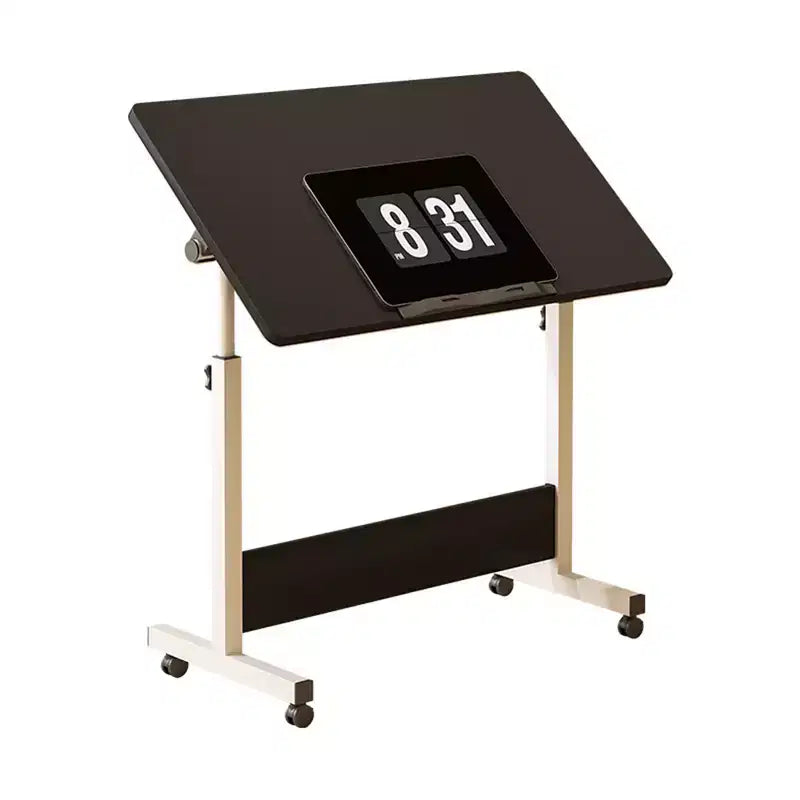Escritorio de altura ajustable con ruedas, soporte portátil plegable con ruedas para laptop, estaciones de trabajo de computadora portátiles para espacios pequeños y oficinas en casa