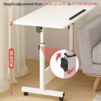 Escritorio de altura ajustable con ruedas, soporte portátil plegable con ruedas para laptop, estaciones de trabajo de computadora portátiles para espacios pequeños y oficinas en casa