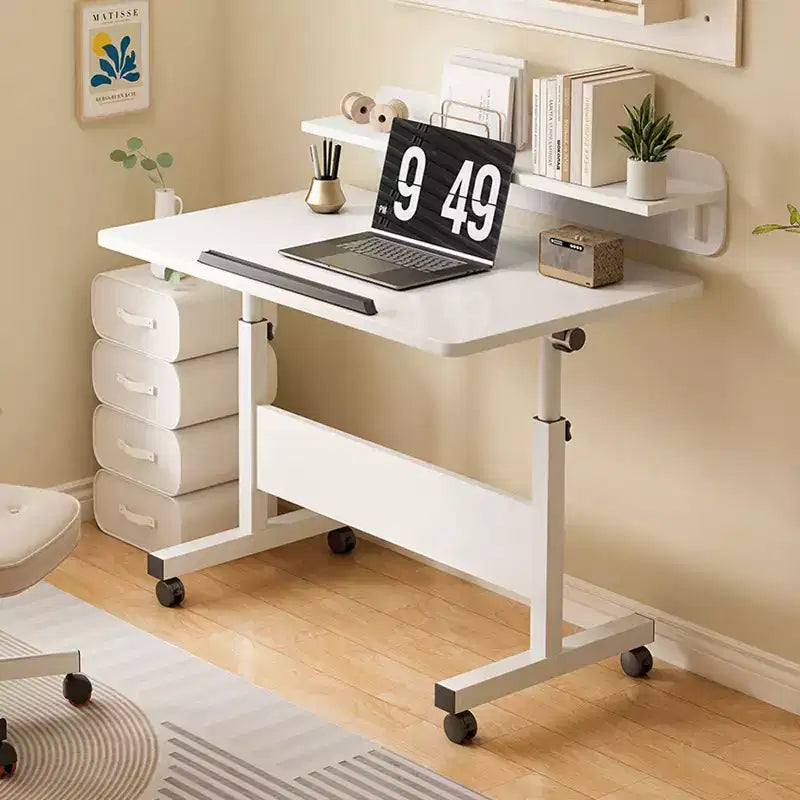 Escritorio de altura ajustable con ruedas, soporte portátil plegable con ruedas para laptop, estaciones de trabajo de computadora portátiles para espacios pequeños y oficinas en casa