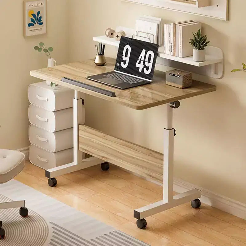 Escritorio de altura ajustable con ruedas, soporte portátil plegable con ruedas para laptop, estaciones de trabajo de computadora portátiles para espacios pequeños y oficinas en casa
