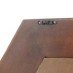 Espejo de pared hexagonal de 18.5x18.5 pulgadas – Marco de madera de teca maciza, marrón oscuro