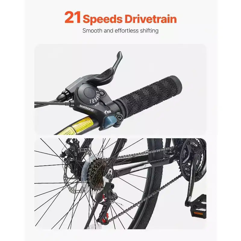 Bicicleta de montaña de 29 pulgadas con suspensión delantera, cuadro de aluminio de 21 velocidades con frenos de disco dobles