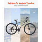Bicicleta de montaña de 29 pulgadas con suspensión delantera, cuadro de aluminio de 21 velocidades con frenos de disco dobles