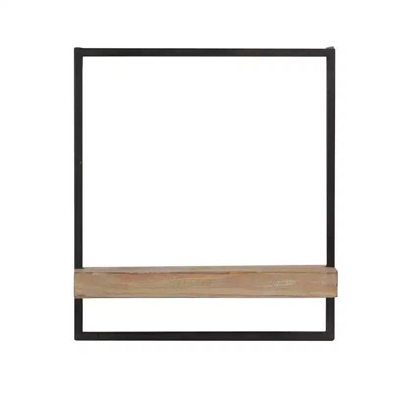 Estantería de pared de hierro y madera para decoración de 40x15x45 cm