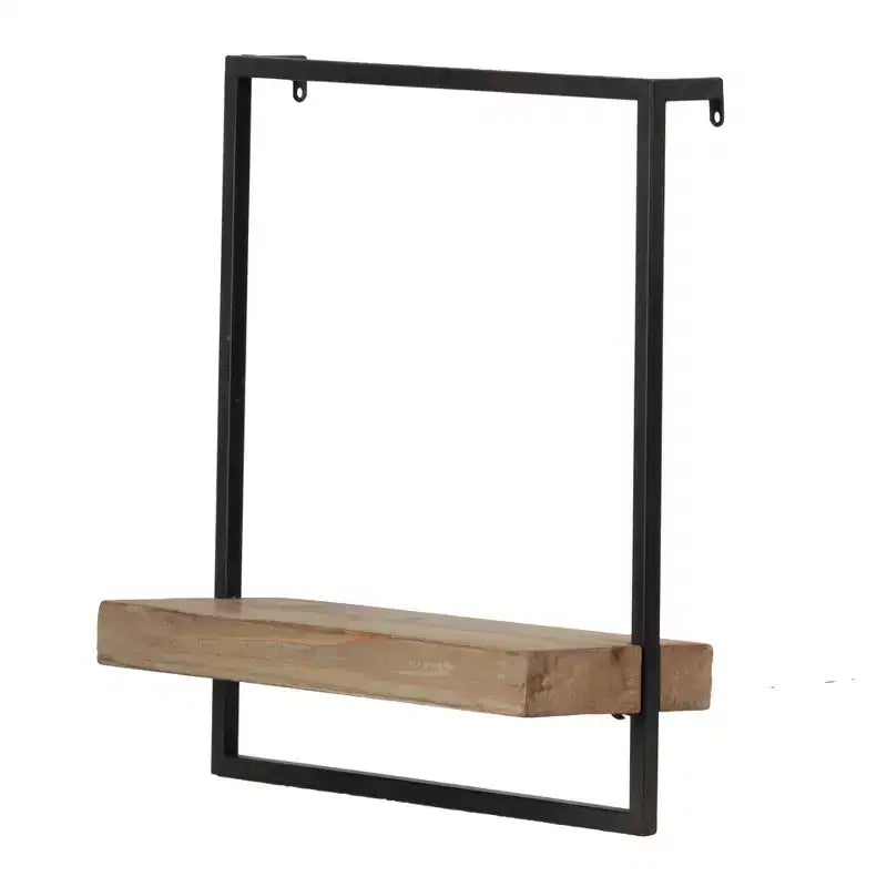 Estantería de pared de hierro y madera para decoración de 40x15x45 cm