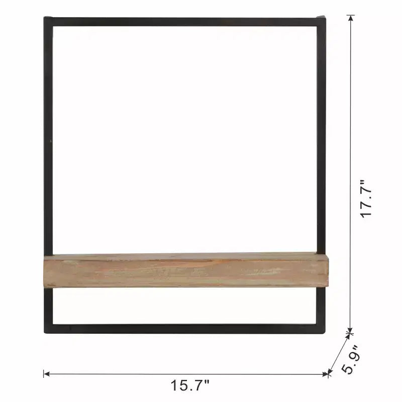 Estantería de pared de hierro y madera para decoración de 40x15x45 cm