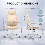 Silla de oficina ergonómica de respaldo alto Silla gamer de malla transpirable con soporte lumbar ajustable y reposabrazos 3D