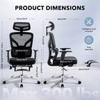 Silla de oficina ergonómica de respaldo alto Silla gamer de malla transpirable con soporte lumbar ajustable y reposabrazos 3D
