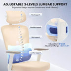 Silla de oficina ergonómica de respaldo alto Silla gamer de malla transpirable con soporte lumbar ajustable y reposabrazos 3D