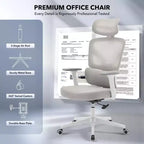 Silla de oficina ergonómica de respaldo alto Silla gamer de malla transpirable con soporte lumbar ajustable y reposabrazos 3D