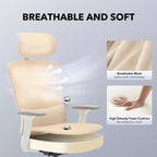Silla de oficina ergonómica de respaldo alto Silla gamer de malla transpirable con soporte lumbar ajustable y reposabrazos 3D