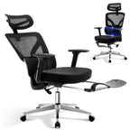 Silla de oficina ergonómica de respaldo alto Silla gamer de malla transpirable con soporte lumbar ajustable y reposabrazos 3D
