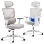 Silla de oficina ergonómica de respaldo alto Silla gamer de malla transpirable con soporte lumbar ajustable y reposabrazos 3D