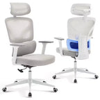Silla de oficina ergonómica de respaldo alto Silla gamer de malla transpirable con soporte lumbar ajustable y reposabrazos 3D