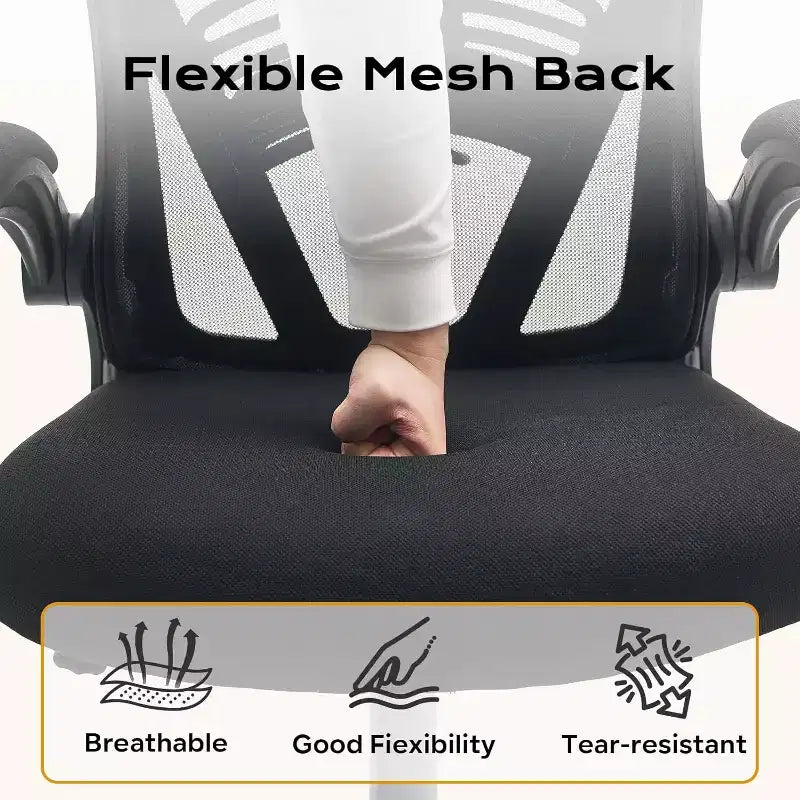 Silla de oficina ergonómica, silla de escritorio para ordenador cómoda con reposabrazos abatibles, sillas de juego cómodas con soporte lumbar para dormitorio, estudio, estudiantes, asiento ancho