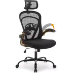 Silla de oficina ergonómica, silla de escritorio para ordenador cómoda con reposabrazos abatibles, sillas de juego cómodas con soporte lumbar para dormitorio, estudio, estudiantes, asiento ancho