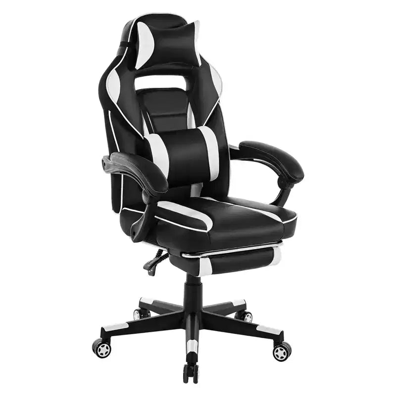 Sillón de Gaming Grande y Alto con Reposapiés, Silla Reclinable Ergonómica de Oficina y Ordenador de Respaldo Alto para Adultos 56D x 69W x 127H cm