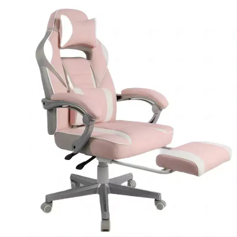 Sillón de Gaming Grande y Alto con Reposapiés, Silla Reclinable Ergonómica de Oficina y Ordenador de Respaldo Alto para Adultos 56D x 69W x 127H cm