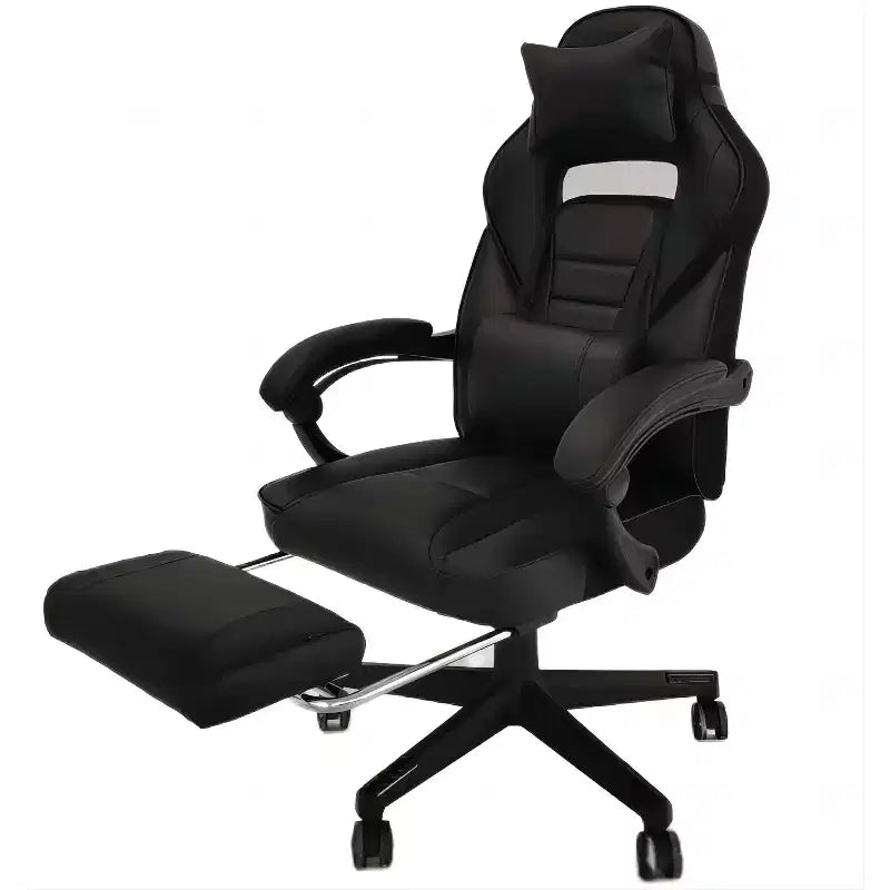 Sillón de Gaming Grande y Alto con Reposapiés, Silla Reclinable Ergonómica de Oficina y Ordenador de Respaldo Alto para Adultos 56D x 69W x 127H cm