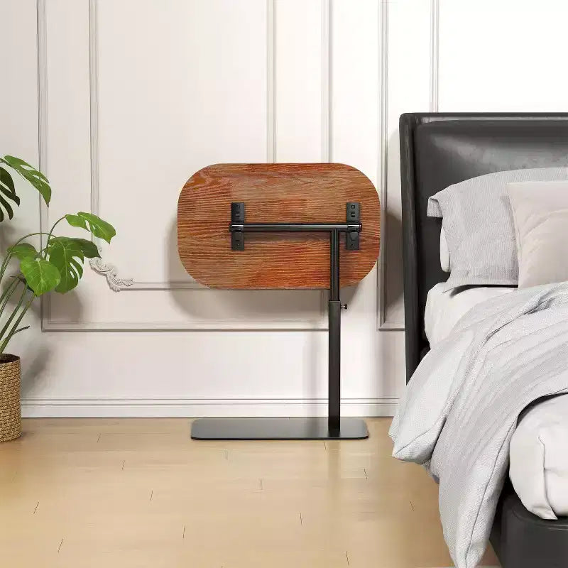 Mesa Auxiliar Bandeja para Sofá, Mesa Auxiliar de Altura Ajustable Minimalista para Espacios Pequeños, Mesa Auxiliar para Cama o Sofá con Ranura para Teléfono y Tablet