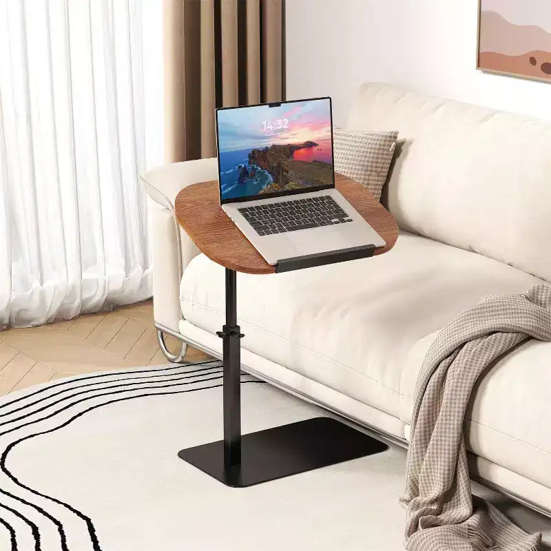 Mesa Auxiliar Bandeja para Sofá, Mesa Auxiliar de Altura Ajustable Minimalista para Espacios Pequeños, Mesa Auxiliar para Cama o Sofá con Ranura para Teléfono y Tablet