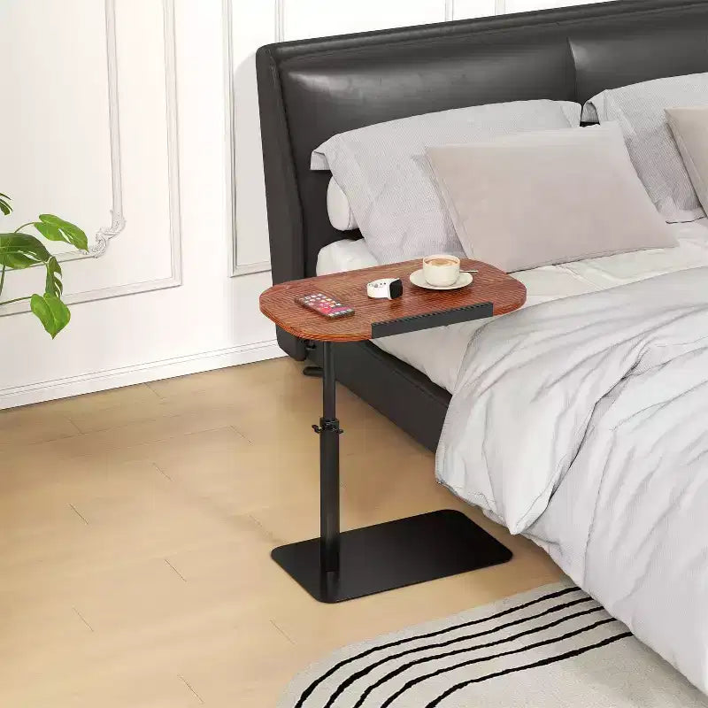 Mesa Auxiliar Bandeja para Sofá, Mesa Auxiliar de Altura Ajustable Minimalista para Espacios Pequeños, Mesa Auxiliar para Cama o Sofá con Ranura para Teléfono y Tablet