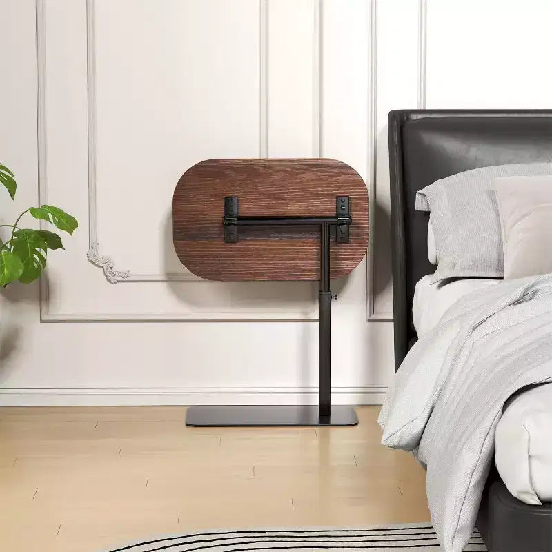 Mesa Auxiliar Bandeja para Sofá, Mesa Auxiliar de Altura Ajustable Minimalista para Espacios Pequeños, Mesa Auxiliar para Cama o Sofá con Ranura para Teléfono y Tablet