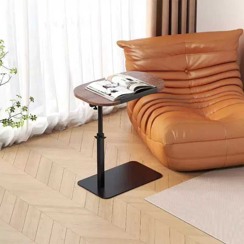 Mesa Auxiliar Bandeja para Sofá, Mesa Auxiliar de Altura Ajustable Minimalista para Espacios Pequeños, Mesa Auxiliar para Cama o Sofá con Ranura para Teléfono y Tablet