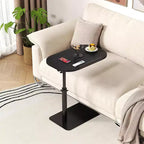 Mesa Auxiliar Bandeja para Sofá, Mesa Auxiliar de Altura Ajustable Minimalista para Espacios Pequeños, Mesa Auxiliar para Cama o Sofá con Ranura para Teléfono y Tablet