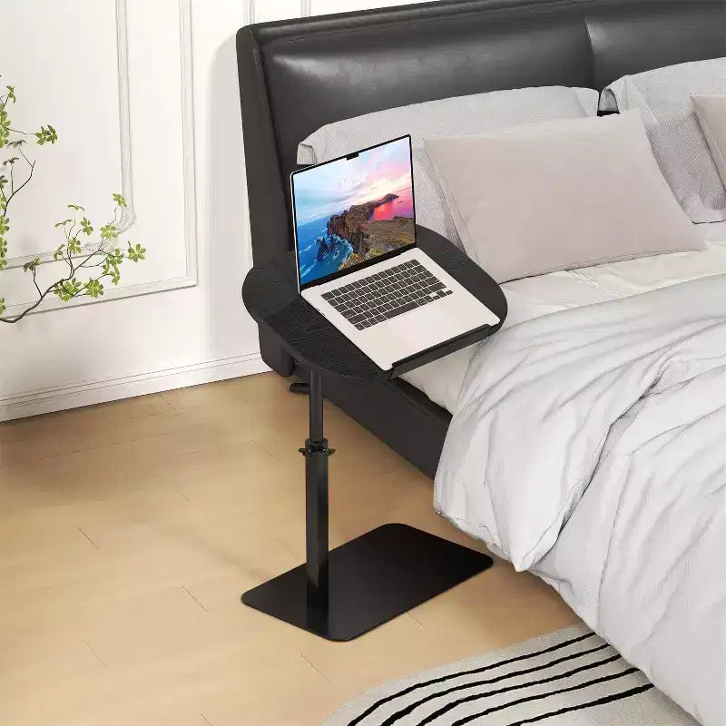 Mesa Auxiliar Bandeja para Sofá, Mesa Auxiliar de Altura Ajustable Minimalista para Espacios Pequeños, Mesa Auxiliar para Cama o Sofá con Ranura para Teléfono y Tablet