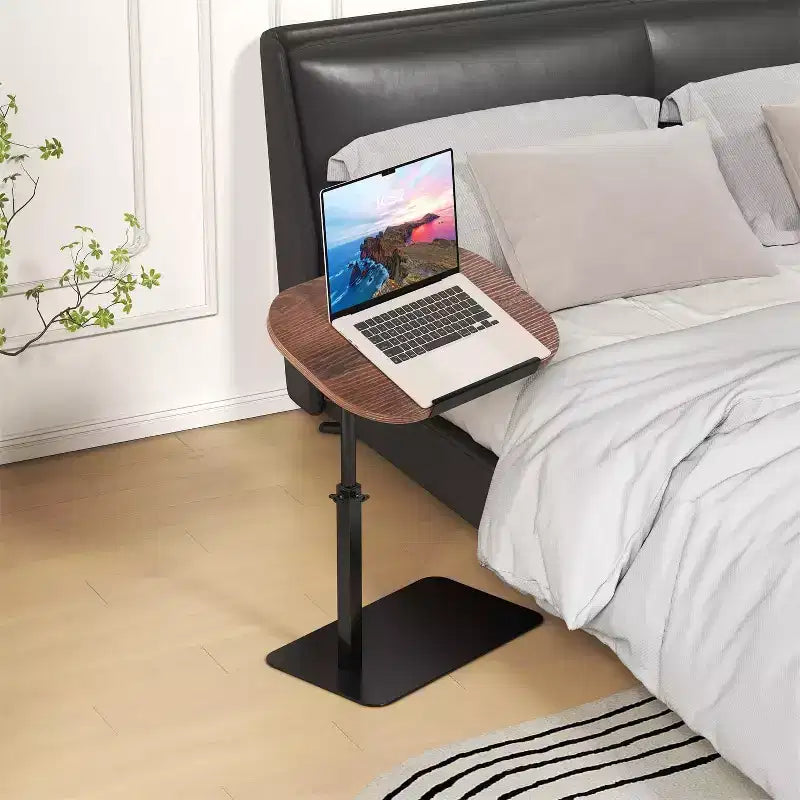 Mesa Auxiliar Bandeja para Sofá, Mesa Auxiliar de Altura Ajustable Minimalista para Espacios Pequeños, Mesa Auxiliar para Cama o Sofá con Ranura para Teléfono y Tablet