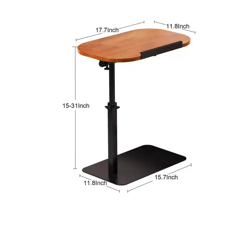Mesa Auxiliar Bandeja para Sofá, Mesa Auxiliar de Altura Ajustable Minimalista para Espacios Pequeños, Mesa Auxiliar para Cama o Sofá con Ranura para Teléfono y Tablet