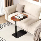 Mesa Auxiliar Bandeja para Sofá, Mesa Auxiliar de Altura Ajustable Minimalista para Espacios Pequeños, Mesa Auxiliar para Cama o Sofá con Ranura para Teléfono y Tablet