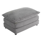 Puf de doble capa de 35.4" – Terciopelo gris oscuro, capacidad de 250 lb, reposapiés y asiento adicional