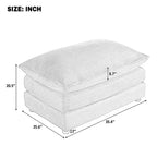 Puf de doble capa de 35.4" – Terciopelo gris oscuro, capacidad de 250 lb, reposapiés y asiento adicional