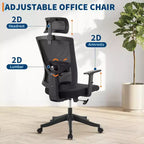 Silla de oficina ergonómica, silla de escritorio de malla ajustable con soporte lumbar, silla ejecutiva giratoria con ruedas para el hogar, la oficina y los videojuegos