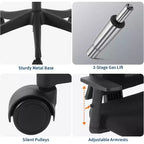 Silla de oficina ergonómica, silla de escritorio de malla ajustable con soporte lumbar, silla ejecutiva giratoria con ruedas para el hogar, la oficina y los videojuegos