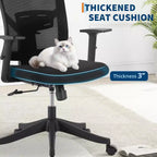 Silla de oficina ergonómica, silla de escritorio de malla ajustable con soporte lumbar, silla ejecutiva giratoria con ruedas para el hogar, la oficina y los videojuegos
