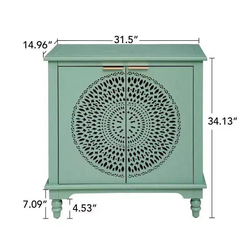 Armario de Almacenamiento con Tallado Hueco – 2 Puertas, Estante Ajustable, MDF, 86x79x36 cm