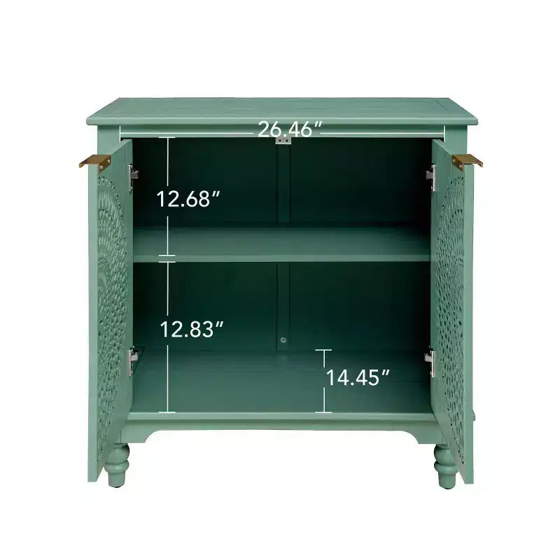 Armario de Almacenamiento con Tallado Hueco – 2 Puertas, Estante Ajustable, MDF, 86x79x36 cm