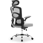 Silla de oficina ergonómica Silla de ordenador de malla de respaldo alto con reposacabezas ajustable, silla de escritorio giratoria con ruedas para oficina en casa y sala de juegos