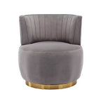 Sofá giratorio de terciopelo 360, sillón redondo moderno, sofá individual tapizado amplio con estructura de madera maciza para sala de estar, dormitorio, sala de juegos