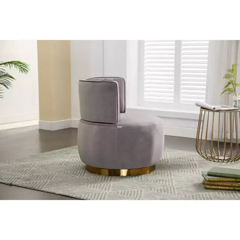Sofá giratorio de terciopelo 360, sillón redondo moderno, sofá individual tapizado amplio con estructura de madera maciza para sala de estar, dormitorio, sala de juegos