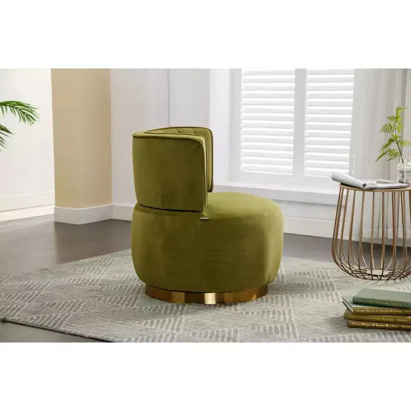 Sofá giratorio de terciopelo 360, sillón redondo moderno, sofá individual tapizado amplio con estructura de madera maciza para sala de estar, dormitorio, sala de juegos