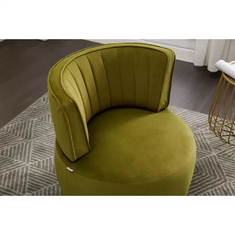 Sofá giratorio de terciopelo 360, sillón redondo moderno, sofá individual tapizado amplio con estructura de madera maciza para sala de estar, dormitorio, sala de juegos